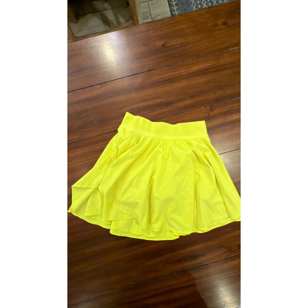 Lululemon Court Rival High-Rise Skirt Neon Yellow Tennis Skort Womens 4
